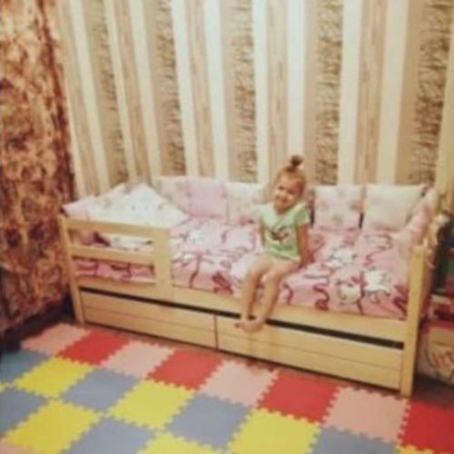 Кровать детская "Софа" из массива сосны