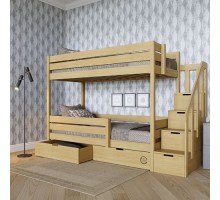 Двухъярусная кровать "Ступени люкс" из массива сосны