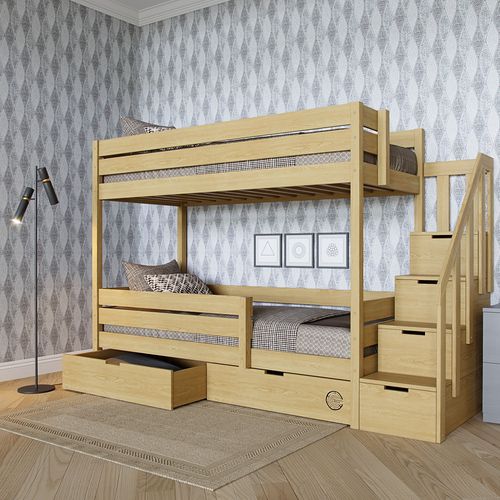 Двухъярусная кровать "Ступени люкс" из массива сосны