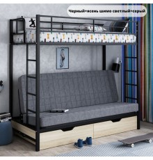 Двухъярусная кровать с раскладным диваном и ящиками “МАДЛЕН 2Я”